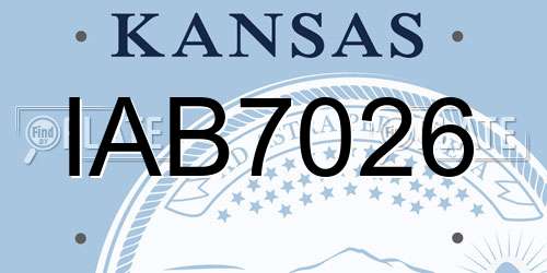 IAB7026 Kansas License Plate