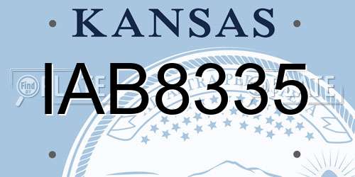 IAB8335 Kansas License Plate