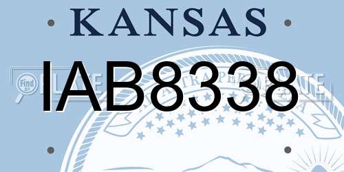 IAB8338 Kansas License Plate