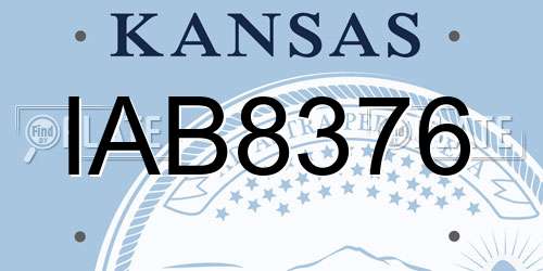 IAB8376 Kansas License Plate