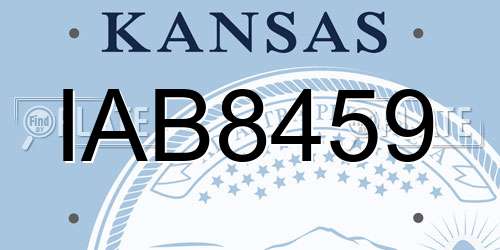 IAB8459 Kansas License Plate