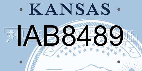 IAB8489 Kansas License Plate