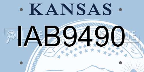IAB9490 Kansas License Plate