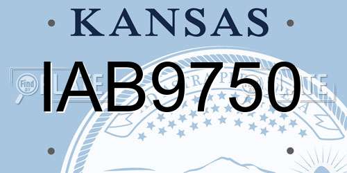 IAB9750 Kansas License Plate