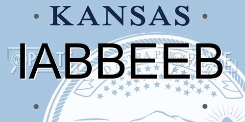 IABBEEB Kansas License Plate