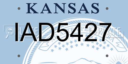IAD5427 Kansas License Plate