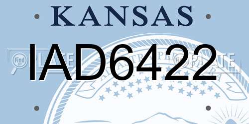 IAD6422 Kansas License Plate