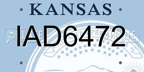 IAD6472 Kansas License Plate