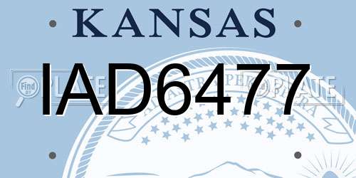 IAD6477 Kansas License Plate