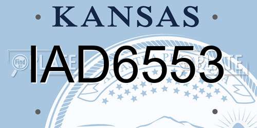 IAD6553 Kansas License Plate