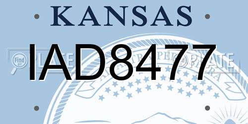 IAD8477 Kansas License Plate