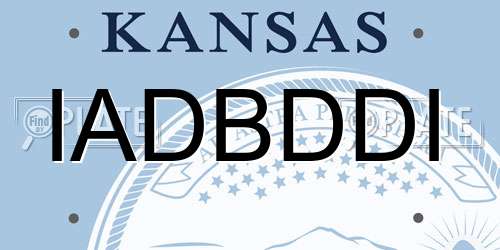 IADBDDI Kansas License Plate