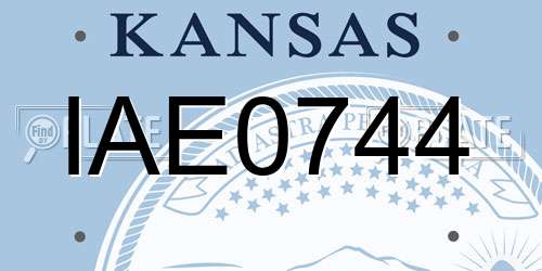 IAE0744 Kansas License Plate
