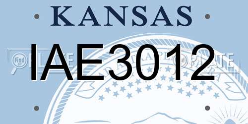 IAE3012 Kansas License Plate