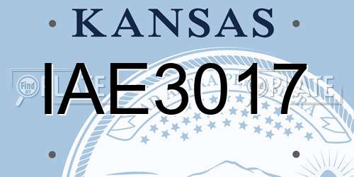 IAE3017 Kansas License Plate