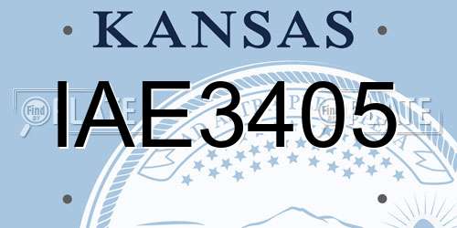 IAE3405 Kansas License Plate