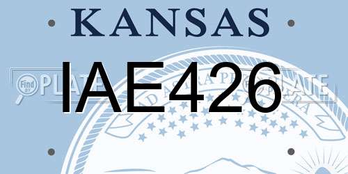 IAE426 Kansas License Plate