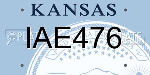 IAE476 Kansas License Plate