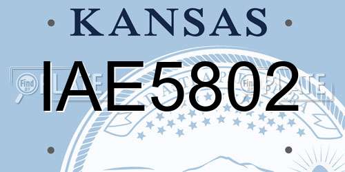 IAE5802 Kansas License Plate