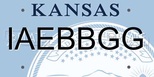 IAEBBGG Kansas License Plate