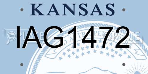 IAG1472 Kansas License Plate