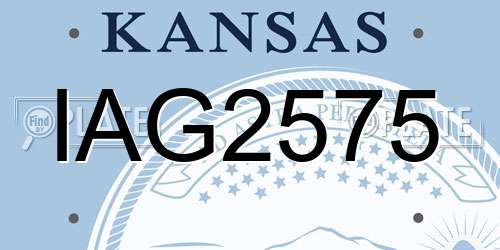 IAG2575 Kansas License Plate