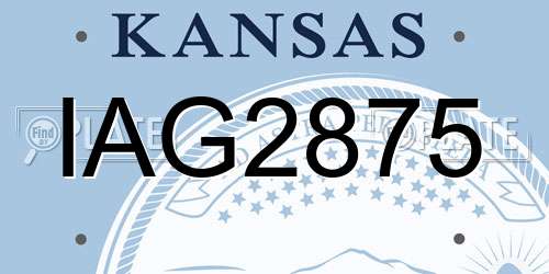 IAG2875 Kansas License Plate