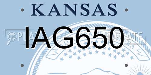 IAG650 Kansas License Plate