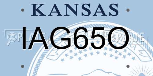 IAG65O Kansas License Plate