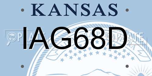 IAG68D Kansas License Plate