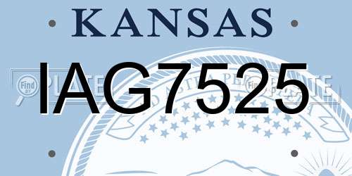 IAG7525 Kansas License Plate