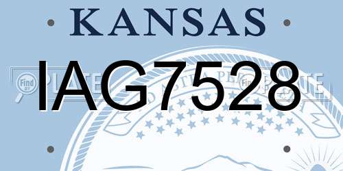 IAG7528 Kansas License Plate