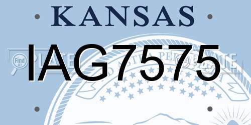 IAG7575 Kansas License Plate