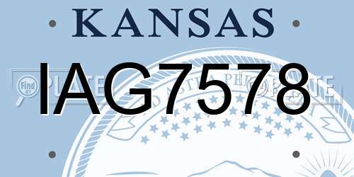 IAG7578 Kansas License Plate
