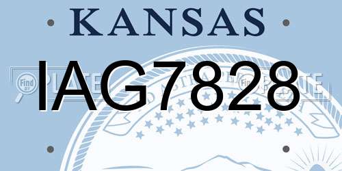 IAG7828 Kansas License Plate