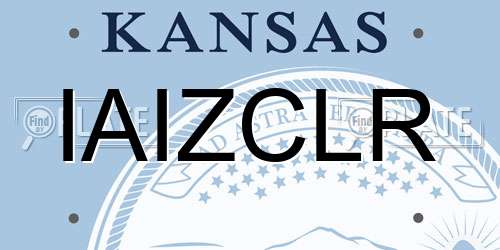 IAIZCLR Kansas License Plate