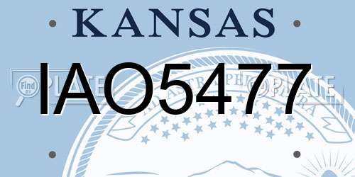 IAO5477 Kansas License Plate