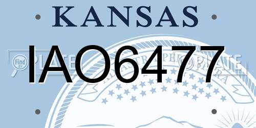IAO6477 Kansas License Plate