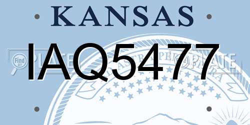 IAQ5477 Kansas License Plate