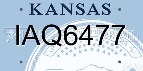 IAQ6477 Kansas License Plate