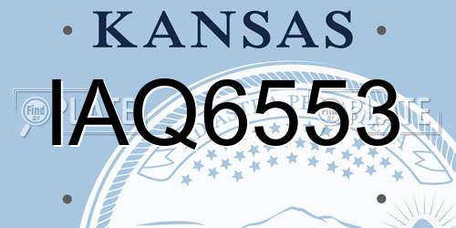 IAQ6553 Kansas License Plate
