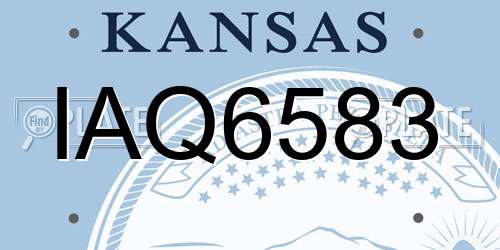 IAQ6583 Kansas License Plate