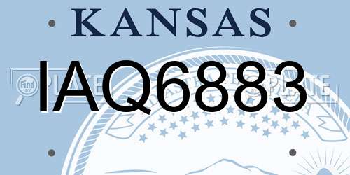 IAQ6883 Kansas License Plate