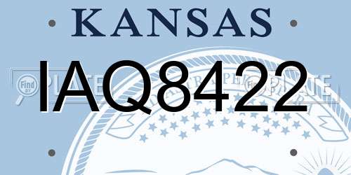 IAQ8422 Kansas License Plate