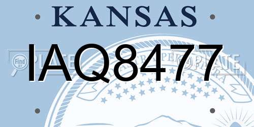 IAQ8477 Kansas License Plate