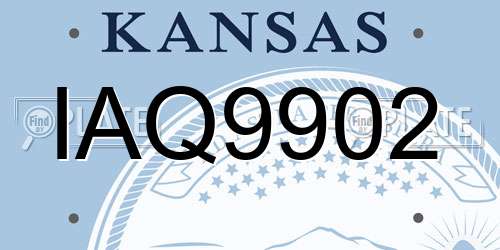 IAQ9902 Kansas License Plate