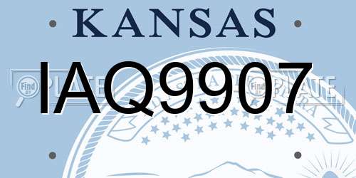 IAQ9907 Kansas License Plate