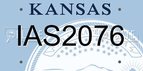 IAS2076 Kansas License Plate