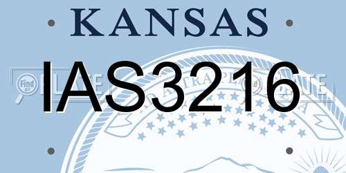 IAS3216 Kansas License Plate