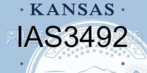 IAS3492 Kansas License Plate